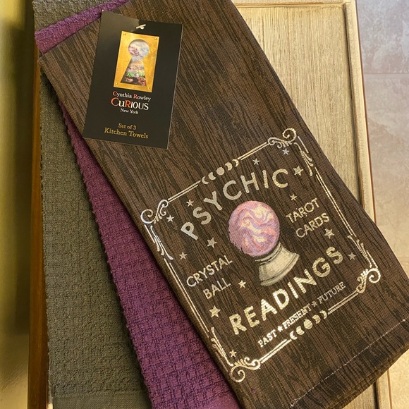 Cynthia Rowley Other - Halloween fortune teller pyschic kitchen dish towels. Set of three towels NWT!